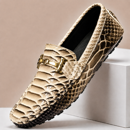 Enrico Embossed Leather Loafers