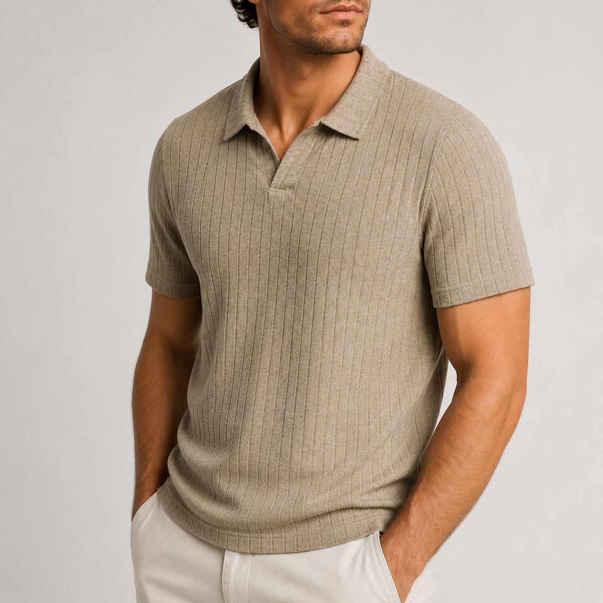 Marlon Ribbed Knit Polo
