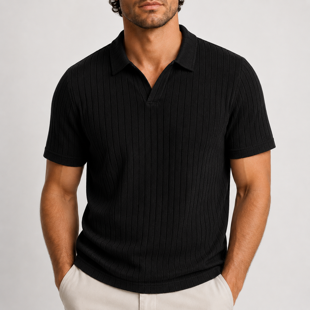 Marlon Ribbed Knit Polo