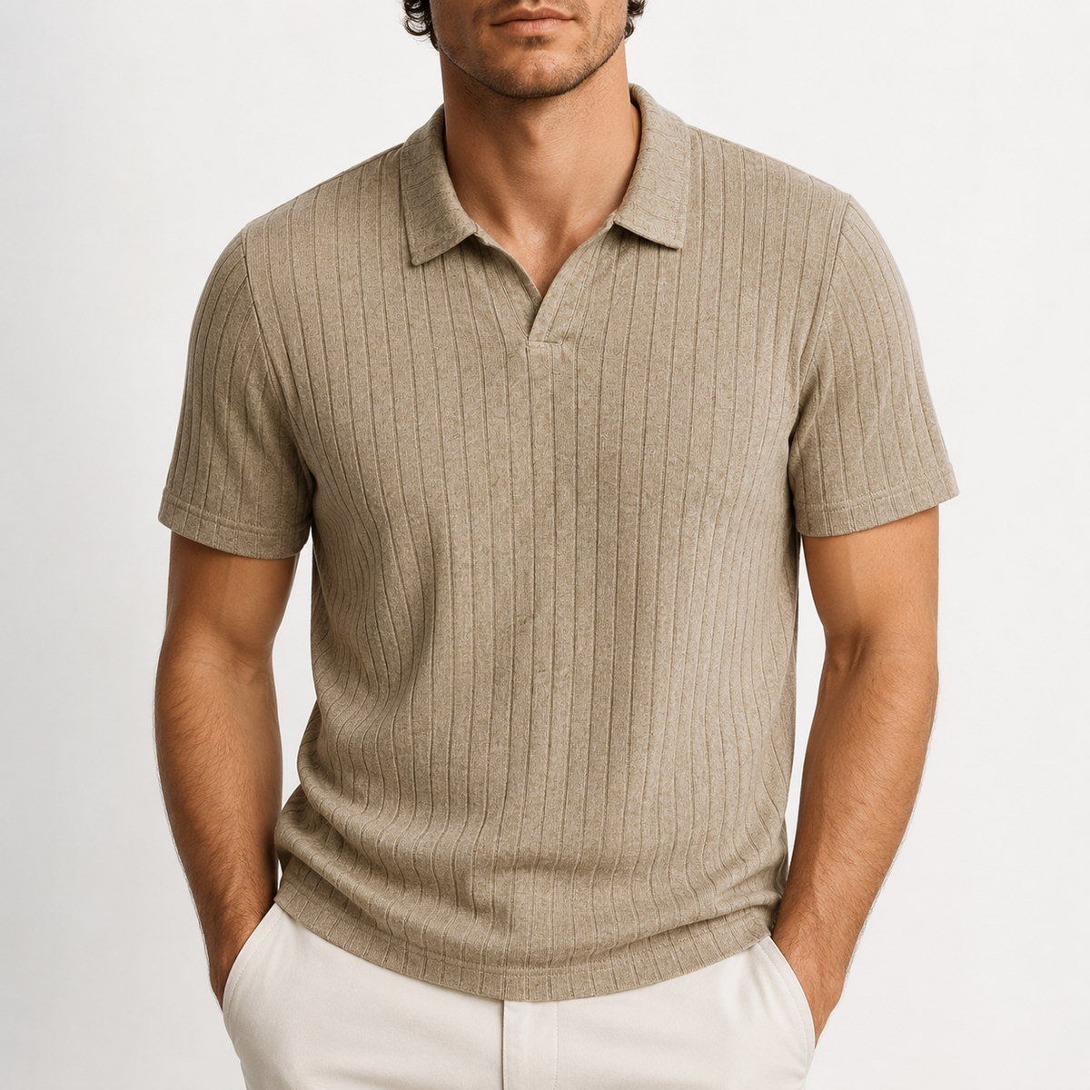 Marlon Ribbed Knit Polo