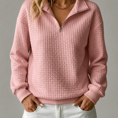 Maeve Waffle-Knit Quarter-Zip