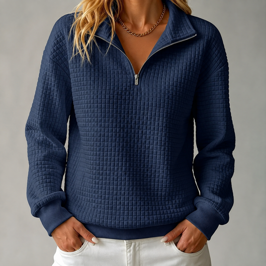 Maeve Waffle-Knit Quarter-Zip