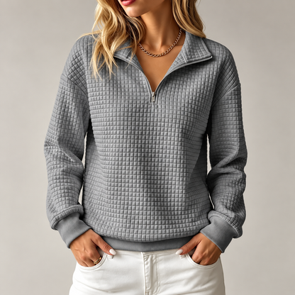 Maeve Waffle-Knit Quarter-Zip
