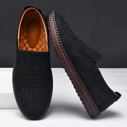 Bastian Woven Suede Slip-On Loafer