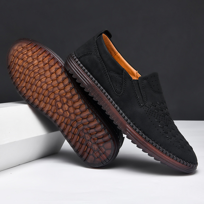 Bastian Woven Suede Slip-On Loafer
