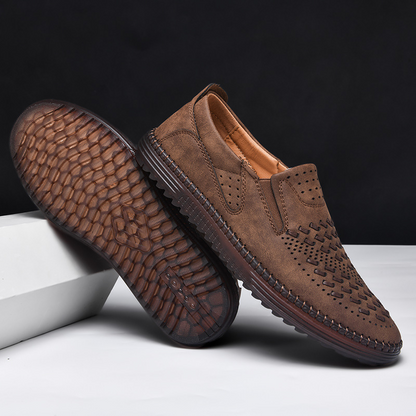 Bastian Woven Suede Slip-On Loafer