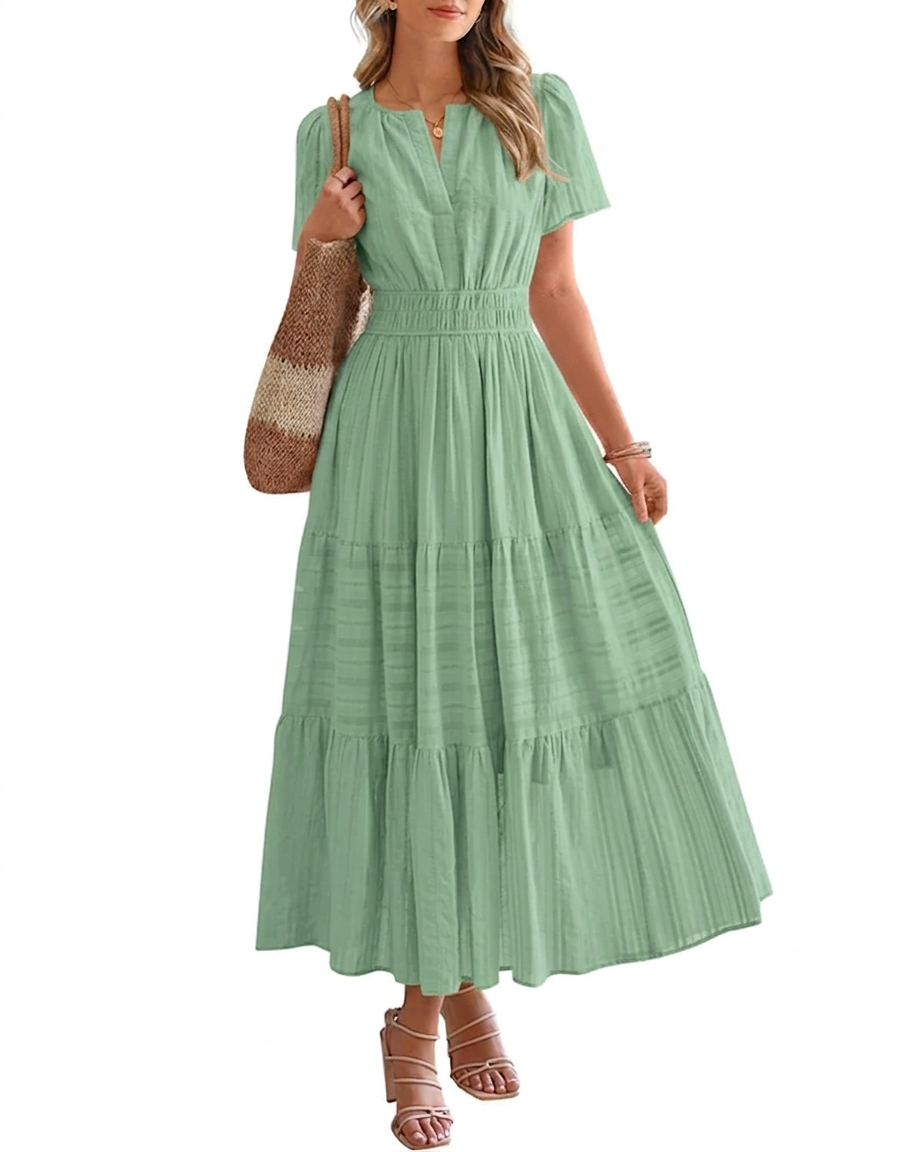 Cassia Smocked Waist Maxi Dress