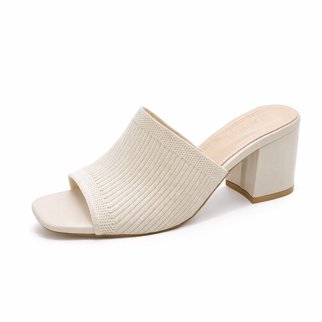 Vivienne Ribbed Knit Block Heel