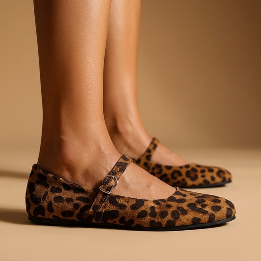 Daphne Leopard Mary Jane Flats
