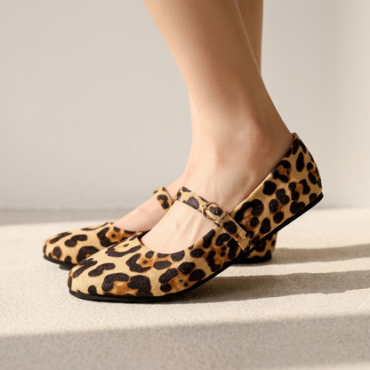 Daphne Leopard Mary Jane Flats