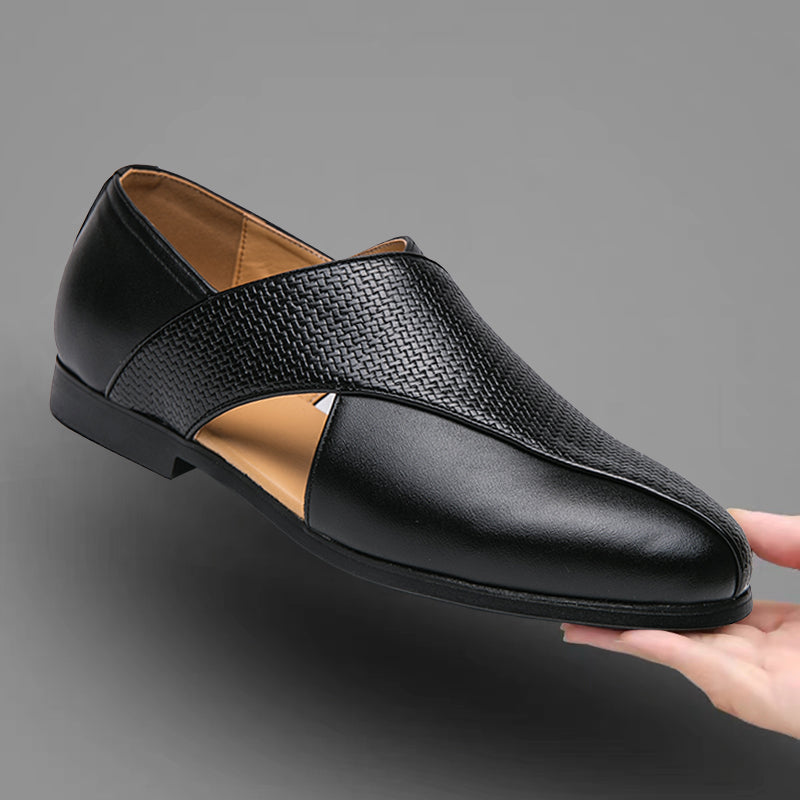 Enzo Woven Leather Loafers