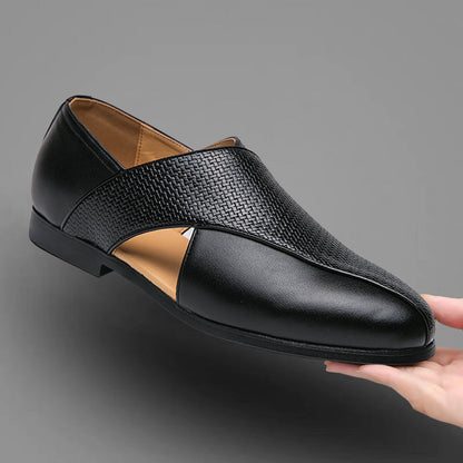 Enzo Woven Leather Loafers