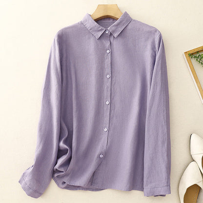 Clara Lavender Linen Shirt