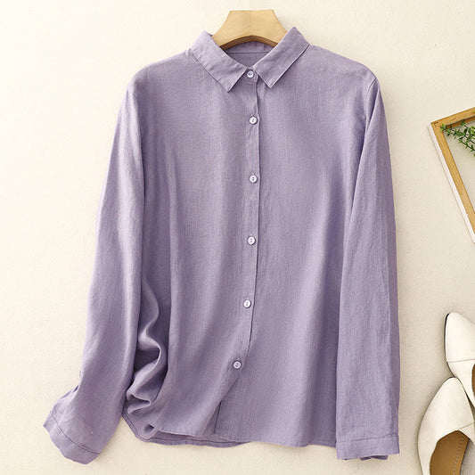 Clara Lavender Linen Shirt