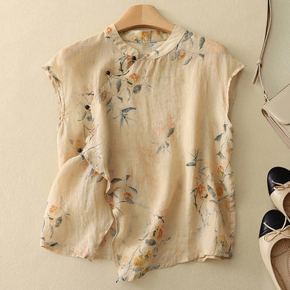 Adele Linen  Florals Blouse