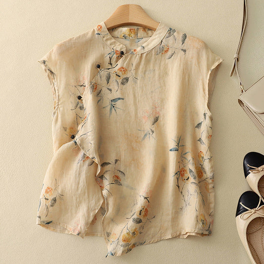 Adele Linen  Florals Blouse