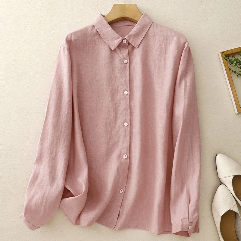 Clara Lavender Linen Shirt