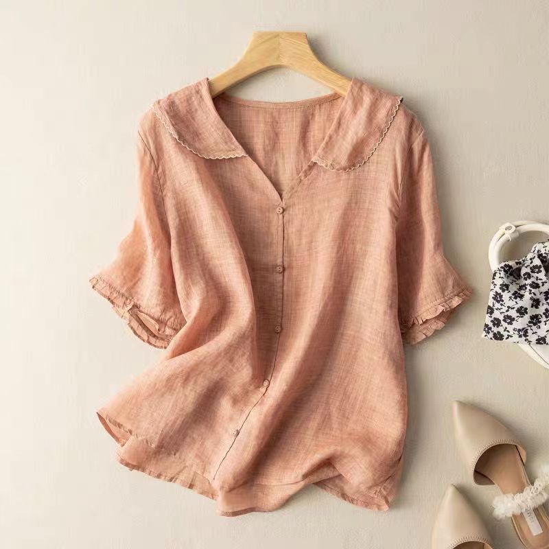 Alena Petal Linen Blouse