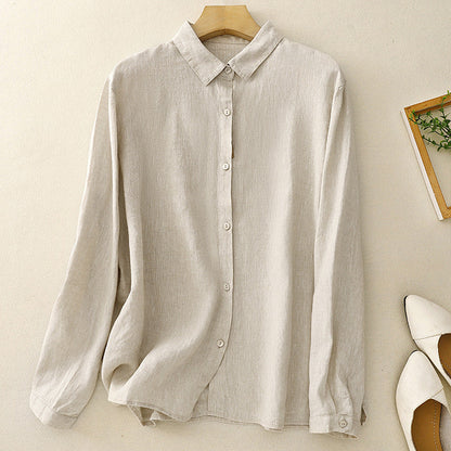 Clara Lavender Linen Shirt