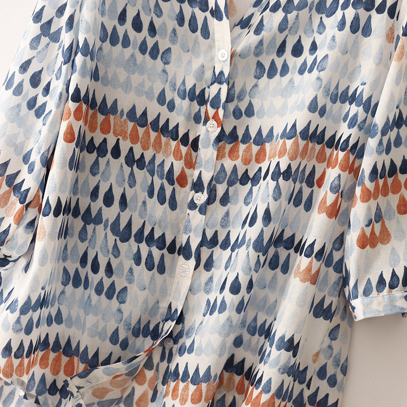 Isla Raindrop Linen Blouse