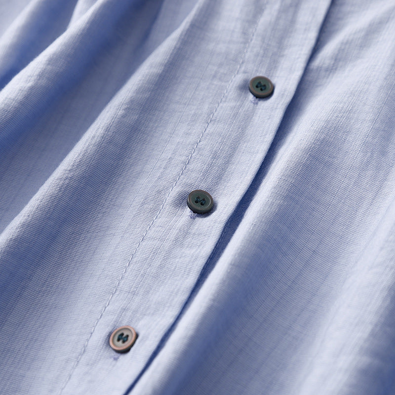 Anna Pleated Linen Blouse