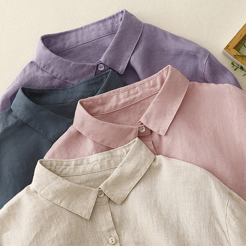 Clara Lavender Linen Shirt