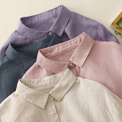 Clara Lavender Linen Shirt
