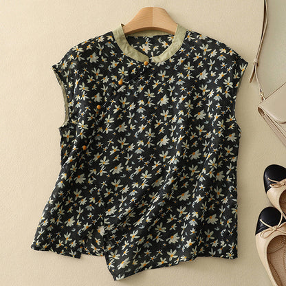 Adele Linen  Florals Blouse