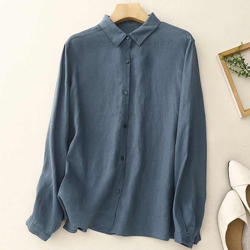 Clara Lavender Linen Shirt