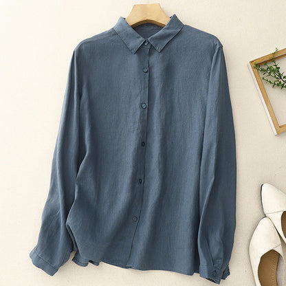 Clara Lavender Linen Shirt