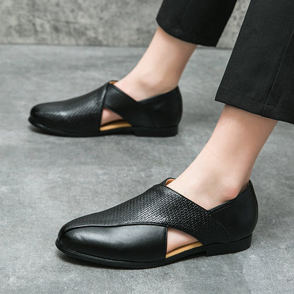 Enzo Woven Leather Loafers