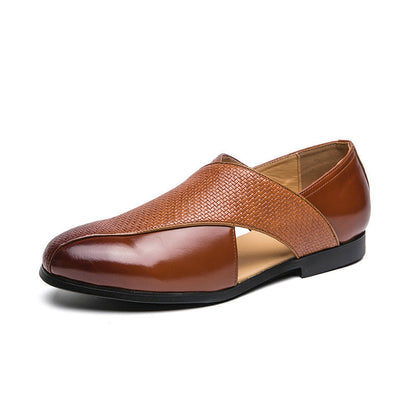 Enzo Woven Leather Loafers