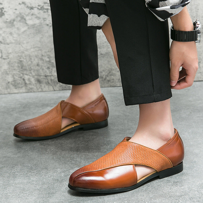 Enzo Woven Leather Loafers