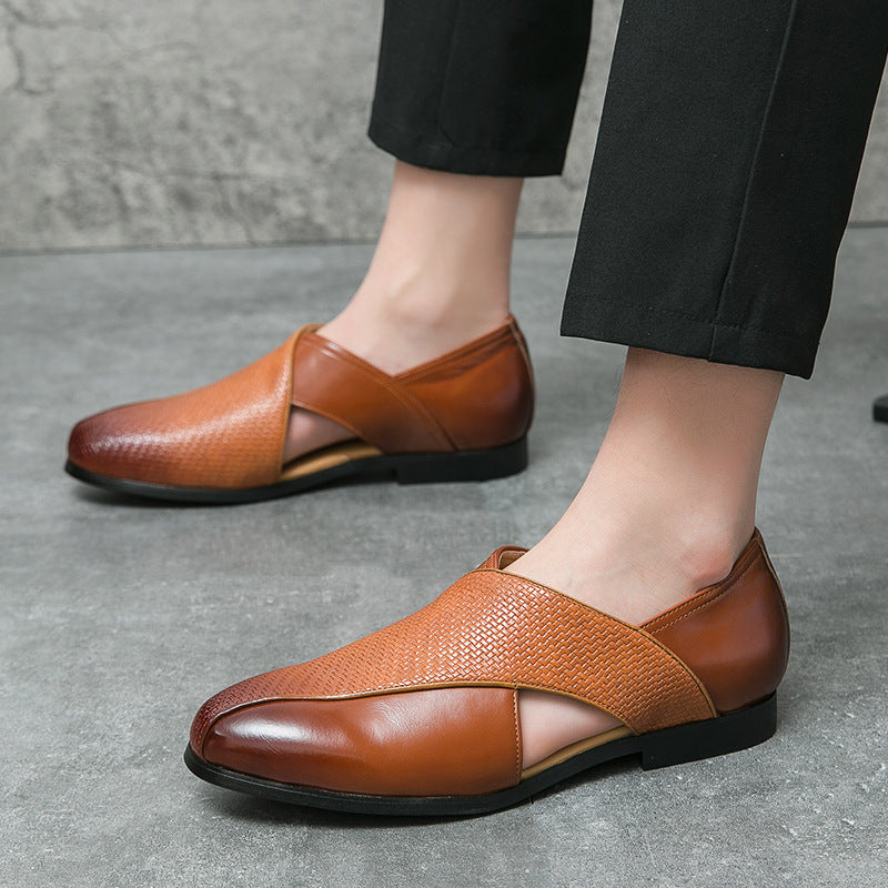 Enzo Woven Leather Loafers