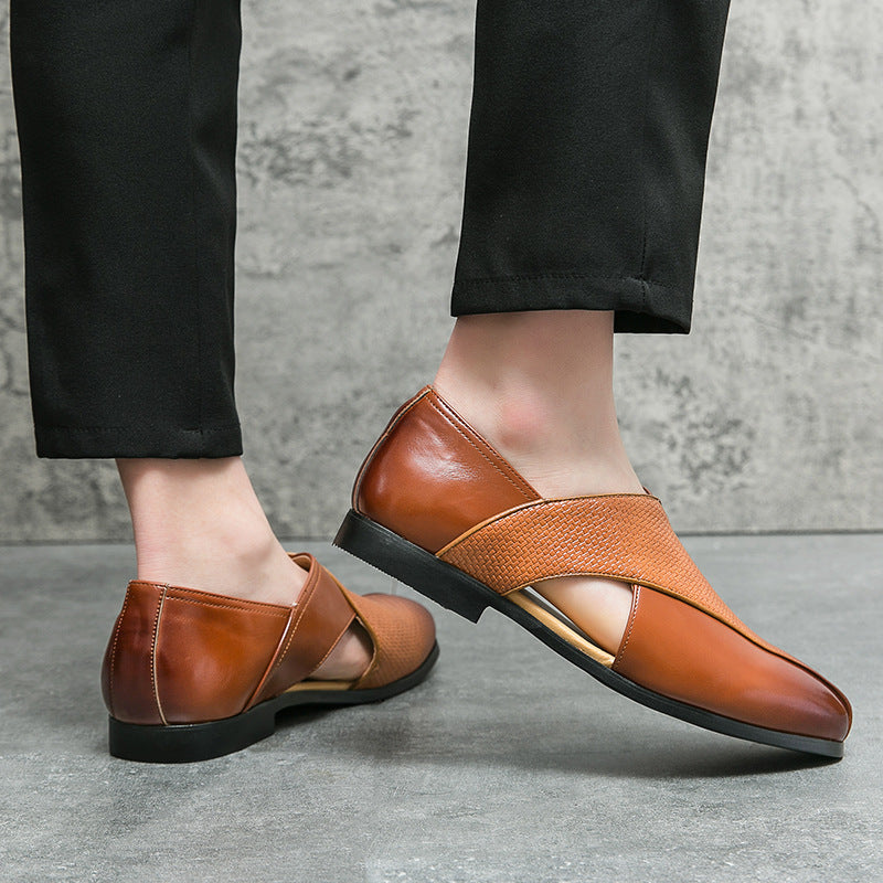 Enzo Woven Leather Loafers