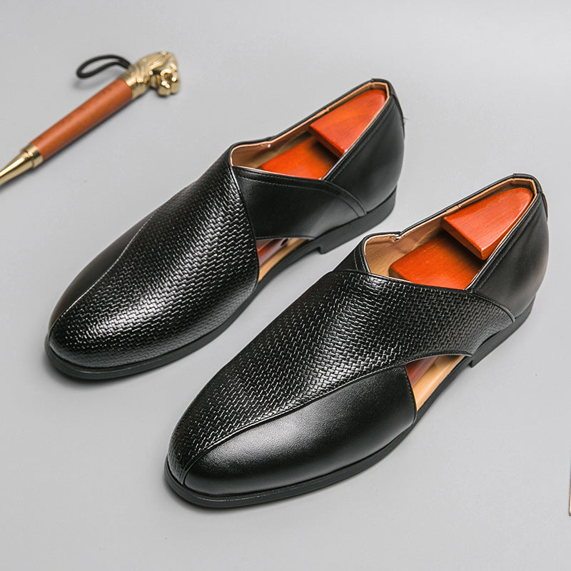 Enzo Woven Leather Loafers