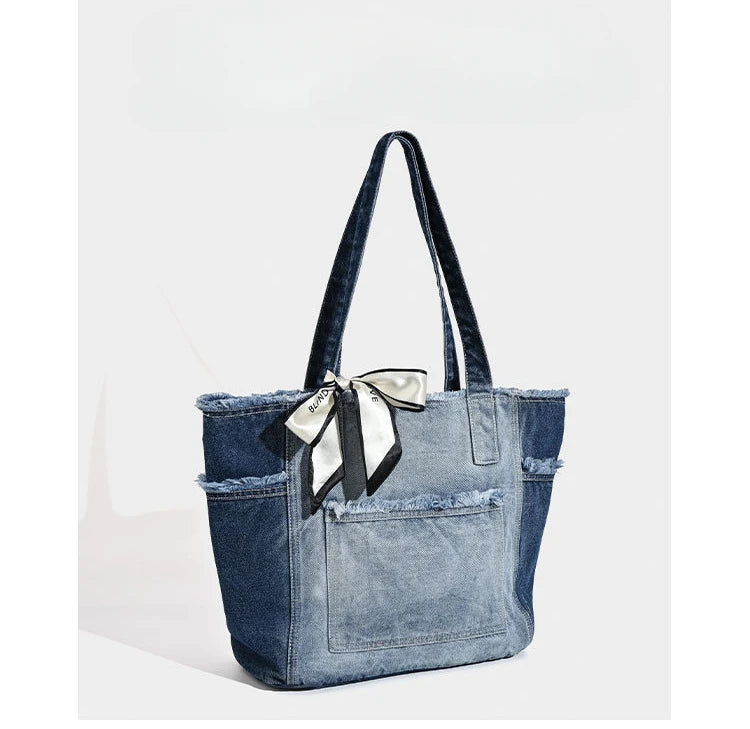 Vintage Bow Denim Bag