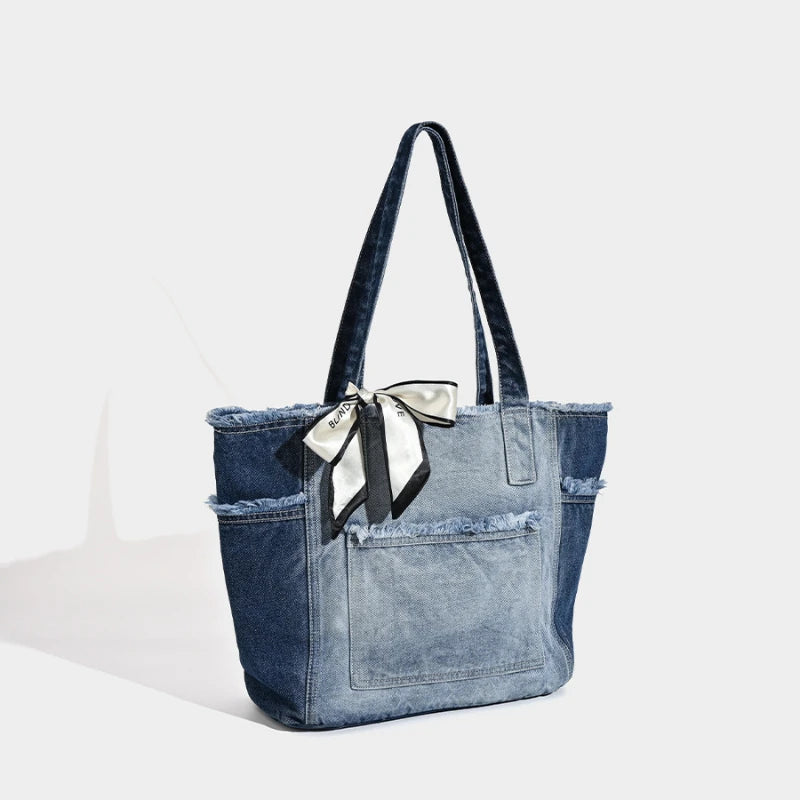 Vintage Bow Denim Bag
