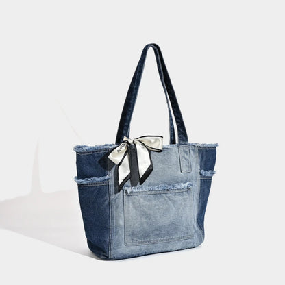 Vintage Bow Denim Bag