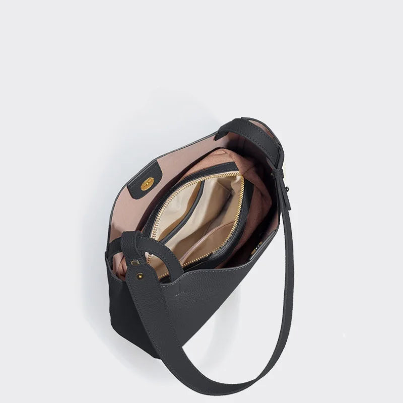 Luxe Noir Leather Tote