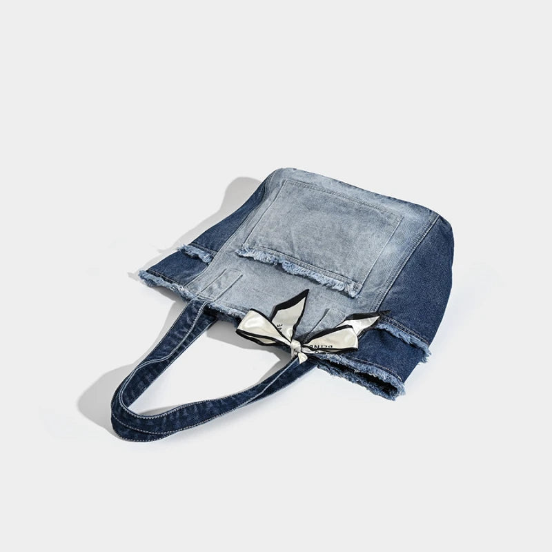 Vintage Bow Denim Bag