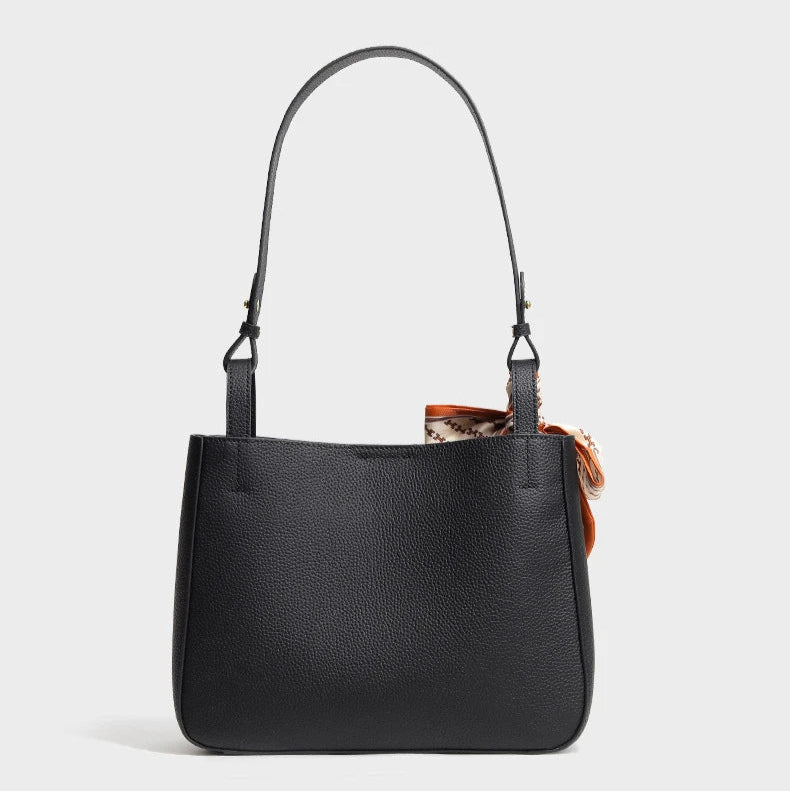 Luxe Noir Leather Tote