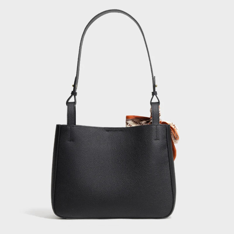 Luxe Noir Leather Tote