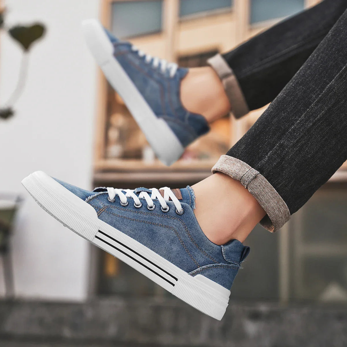 Brooklyn Denim Canvas Trainers