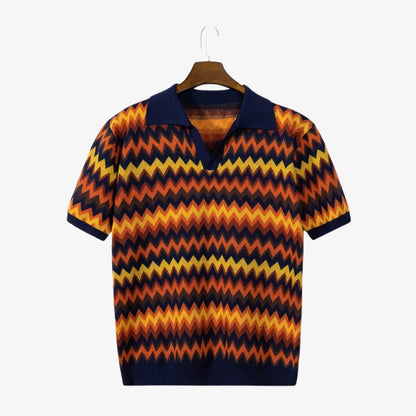 Retro Chevron Knit Polo