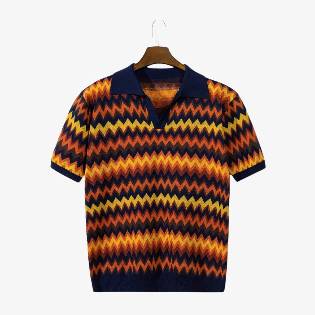 Retro Chevron Knit Polo
