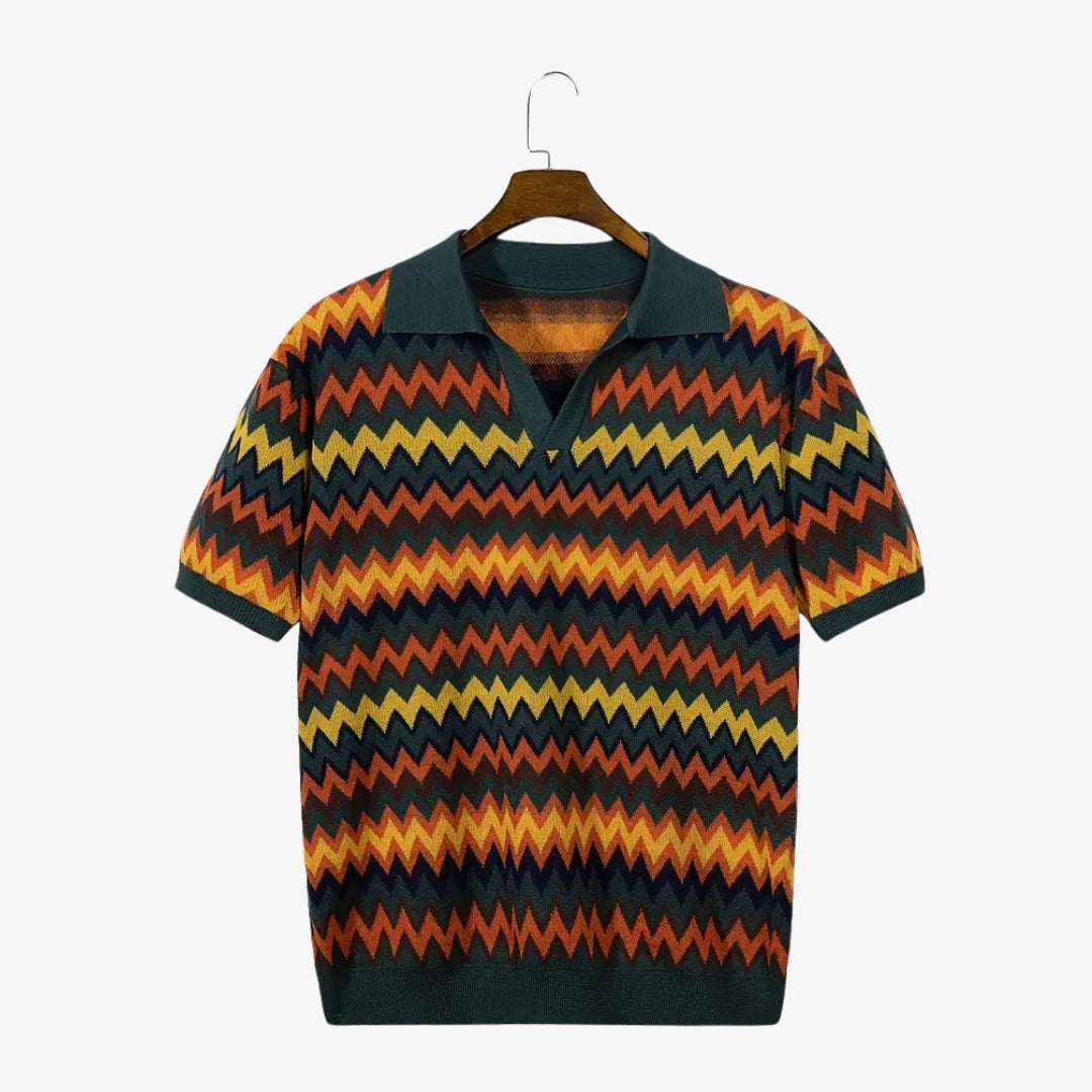 Retro Chevron Knit Polo