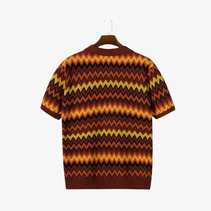 Retro Chevron Knit Polo