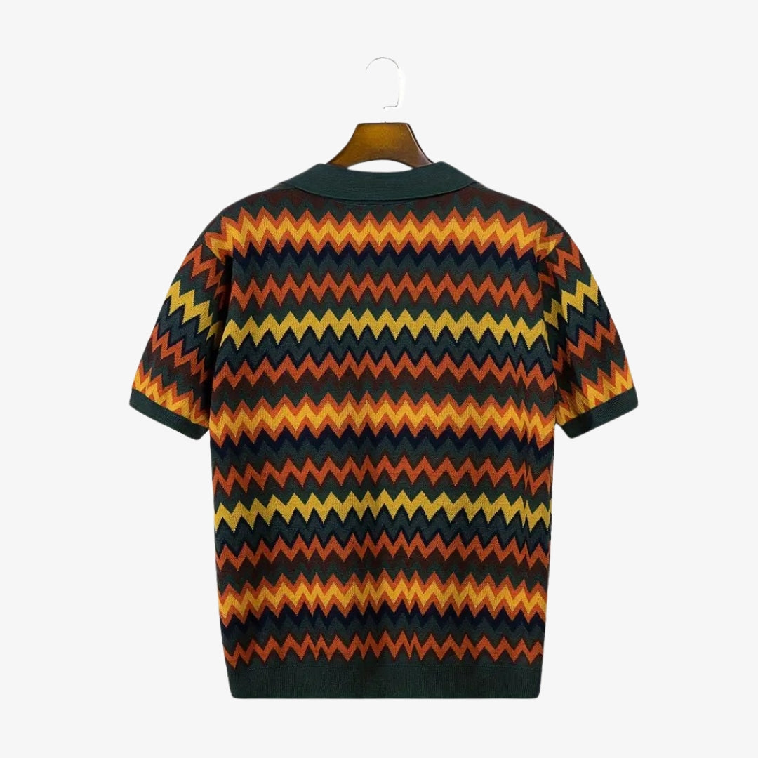 Retro Chevron Knit Polo