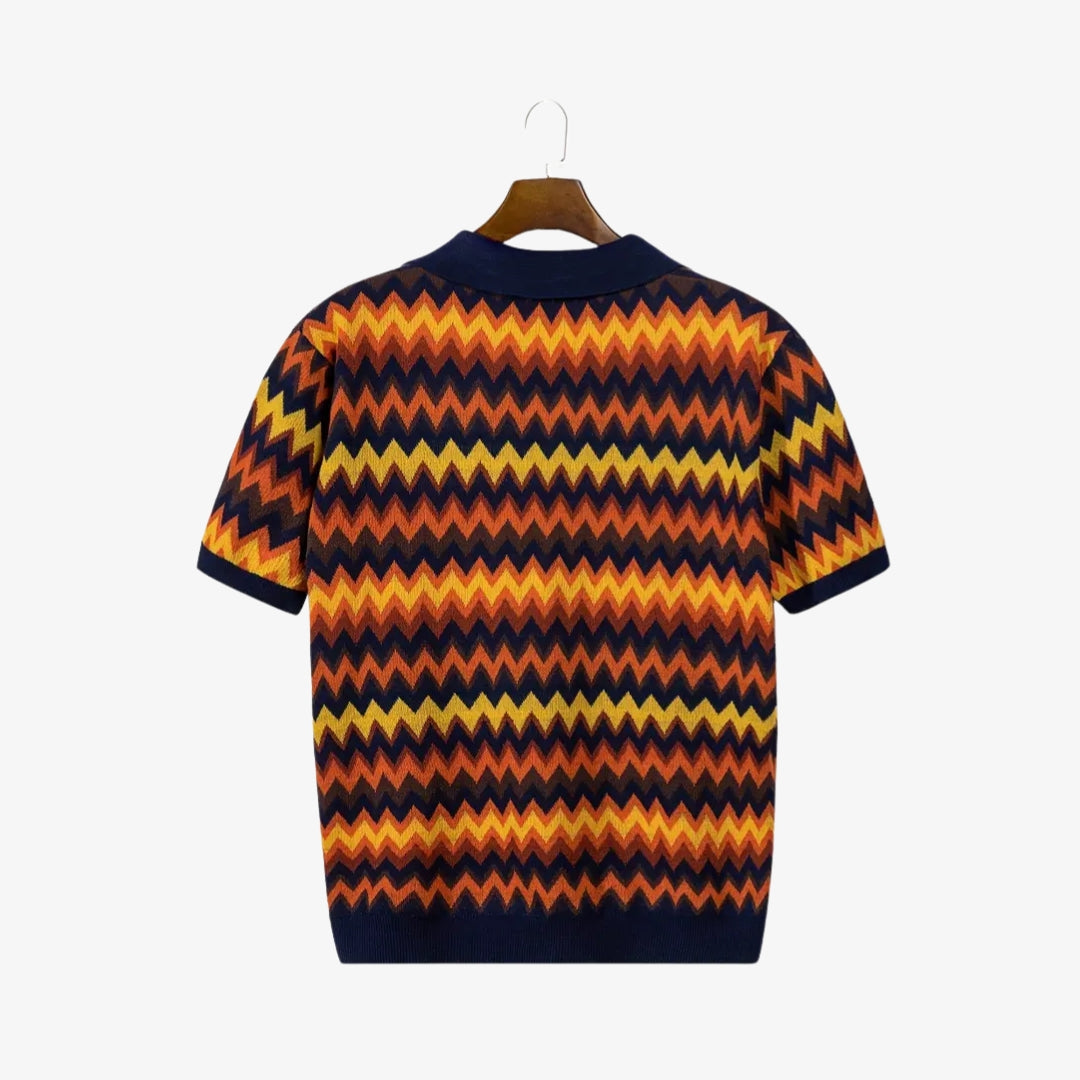 Retro Chevron Knit Polo